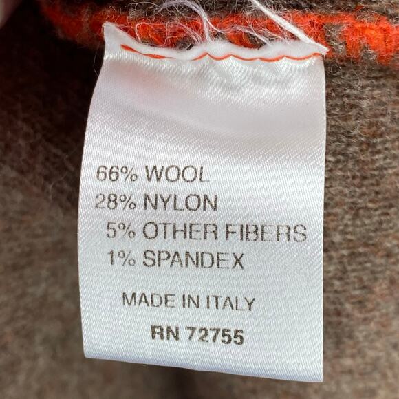 A.Ida Long Wool Sweater Coat Size L Orange Made In Italy - Picture 6 of 9